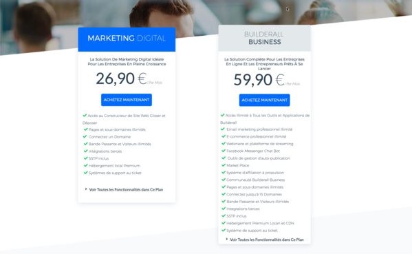 Les deux nouveaux plans de Builderall 3.0: le plan Marketing Digital et le plan Builderall Business Les deux nouveaux plans de Builderall 3.0: le plan Marketing Digital et le plan Builderall Business
