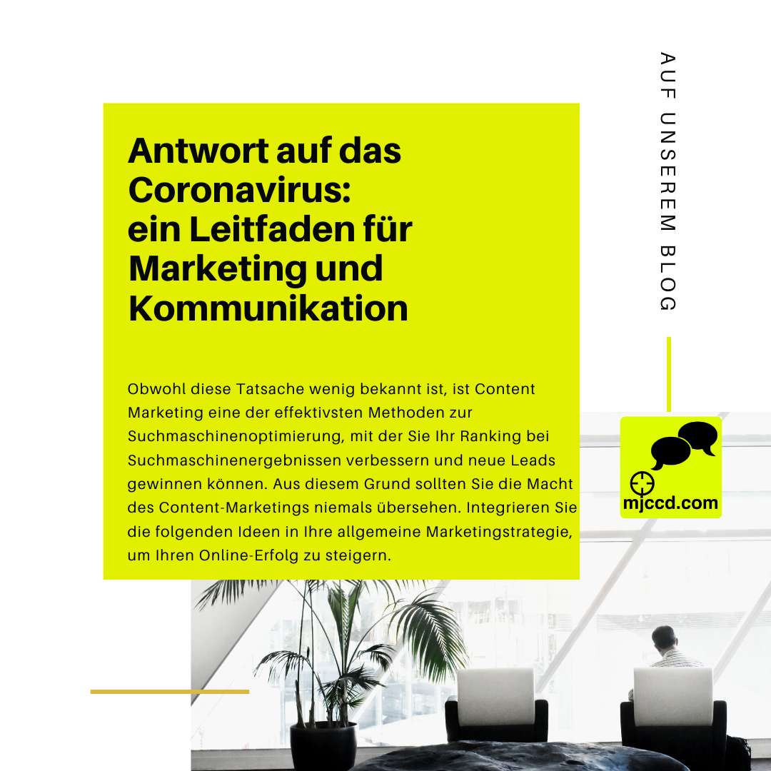 Antwort auf das Coronavirus: ein Leitfaden für Marketing und Kommunikation Antwort auf das Coronavirus: ein Leitfaden für Marketing und Kommunikation