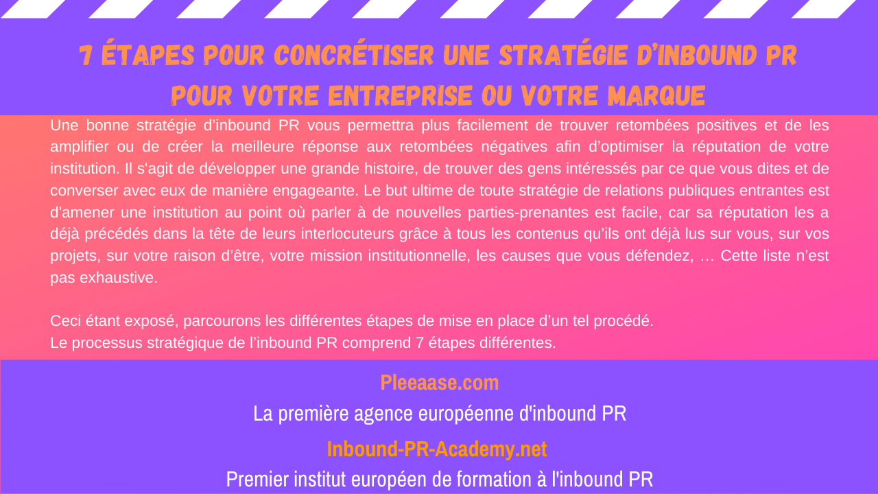 7 étapes pour concrétiser une stratégie d’inbound PR pour votre entreprise ou votre marque